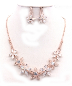 Crystal Rhinestone Jewelry Set for Women NB300624 ROSEGOLD CL